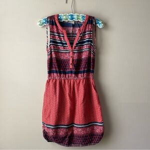 Lucky Brand Orange Multicolor Sleeveless Mini Dress Size XS